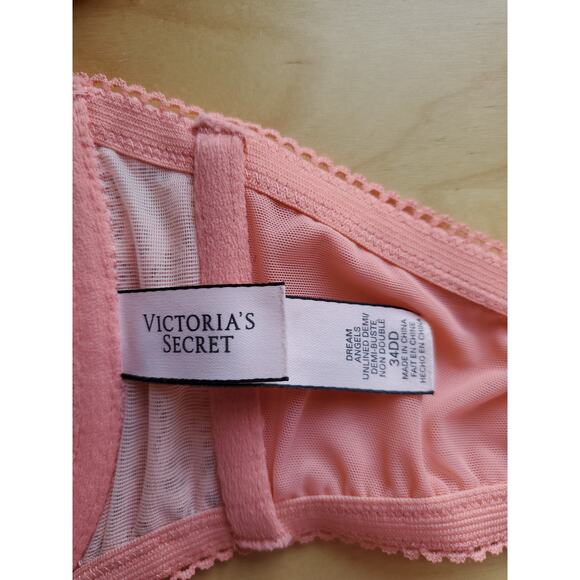 VS VICTORIA'S SECRET Dream Angels Sequin Racerback Unlined Demi Baste BRA 34DD - Picture 7 of 9